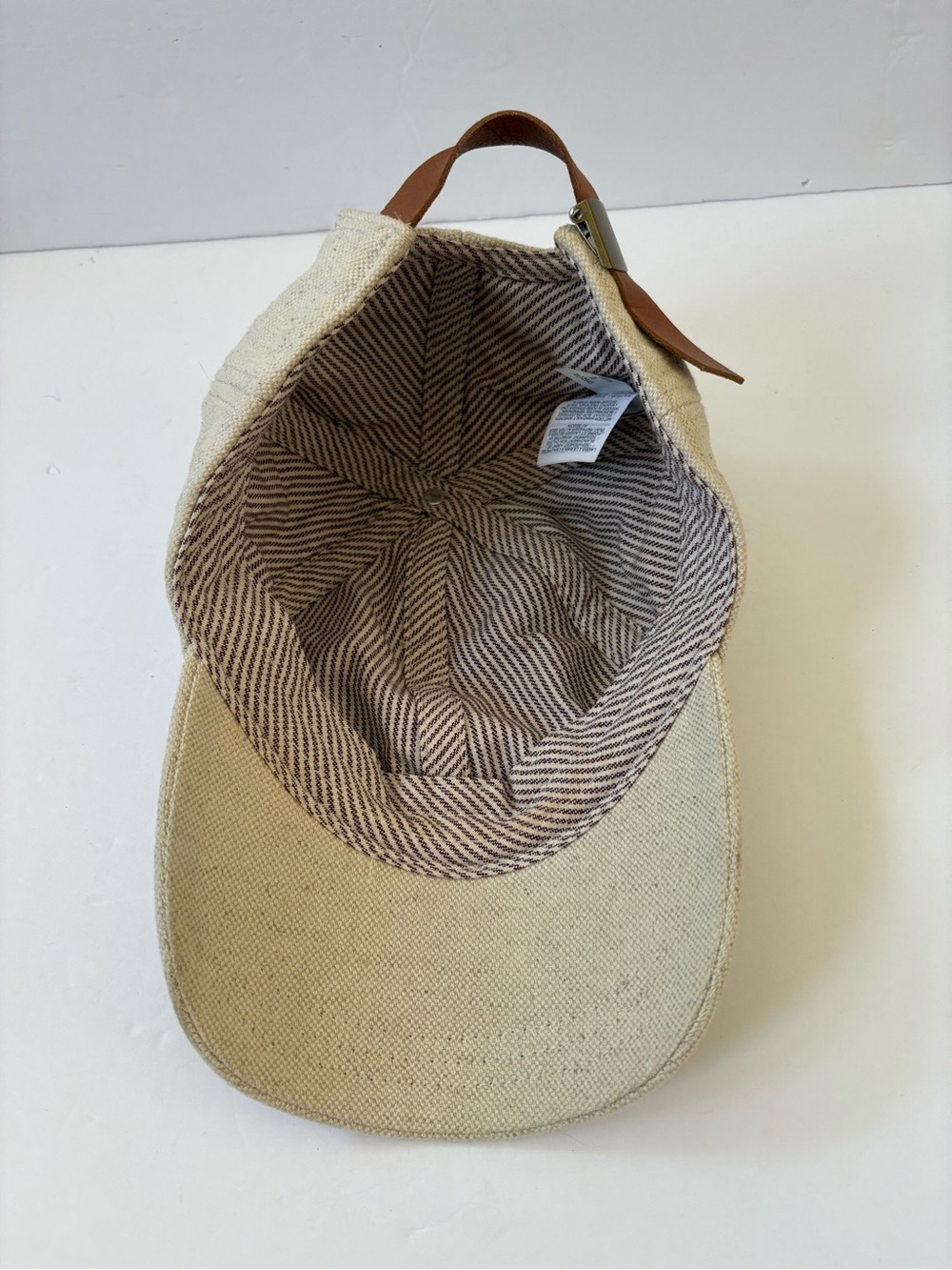 Madewell‎ Cotton Linen Baseball Hat Canvas Off White Hat Preppy Baddie - Picture 4 of 5